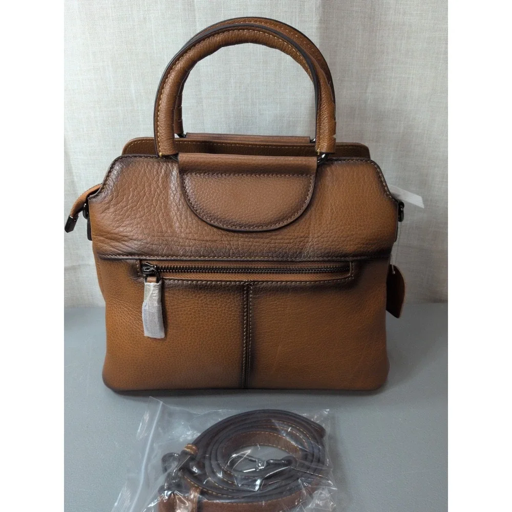 Leather Purse With Medallion Design NEW With Crossbody Strap